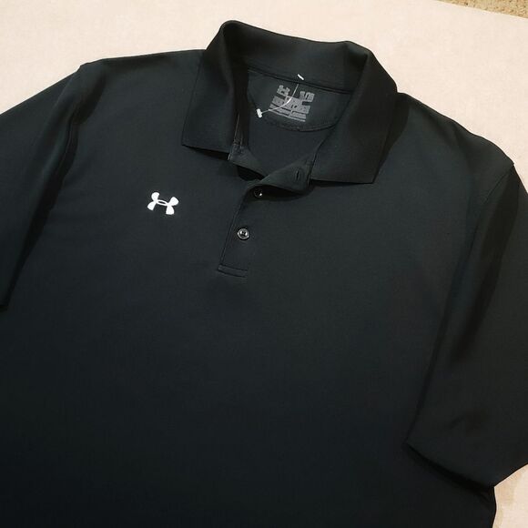 Under Armour Men's Black Polo Golf Short Sleeve Shirt #5 - Picture 2 of 7